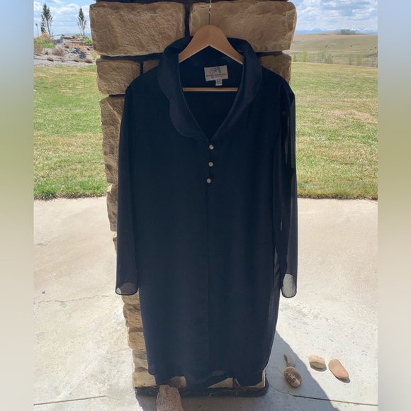 Vintage Navy blue mark edwards dress and cover up - Picture 3 of 7